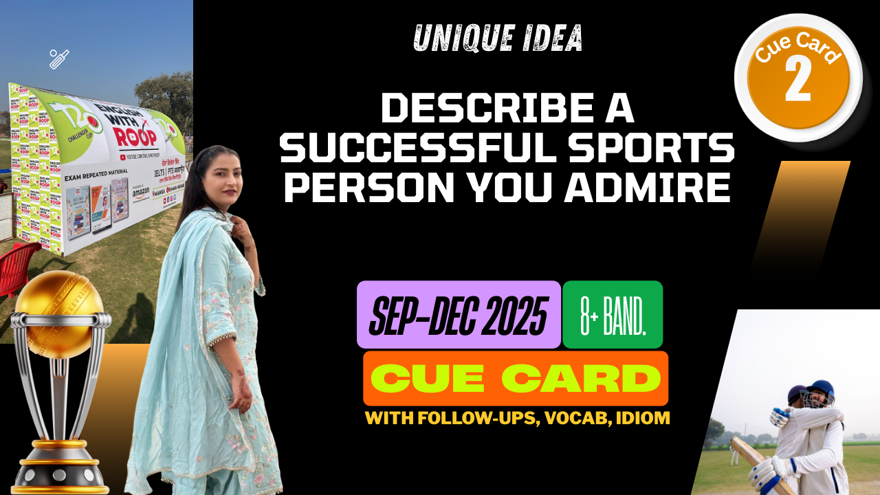 Describe a Successful Sportsperson You Admire | IELTS Speaking Cue Card Sep–Dec 2025 | 8 Band Sample